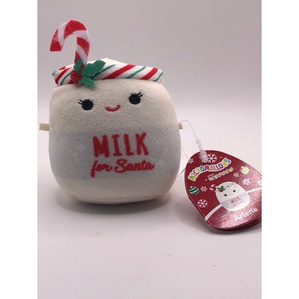 Squishmallows Micromallows Arlene Milk for Santa Christmas Holiday Plush 2.5"